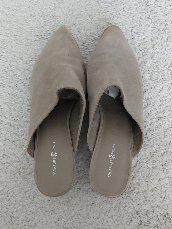 Treasure & Bond Shoes - Treasure & Bond Taupe Suede Slip-On Mules
